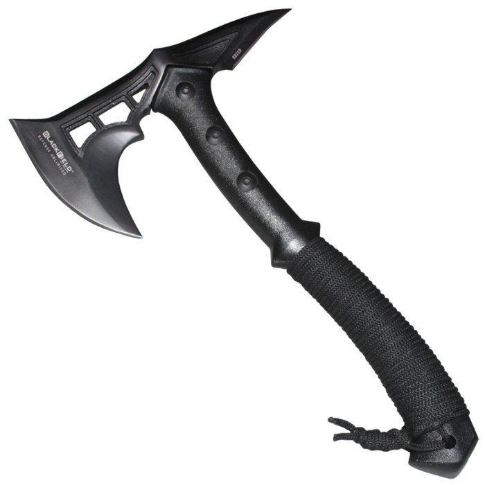 BlackField, tactical axe, handle with cord winding
